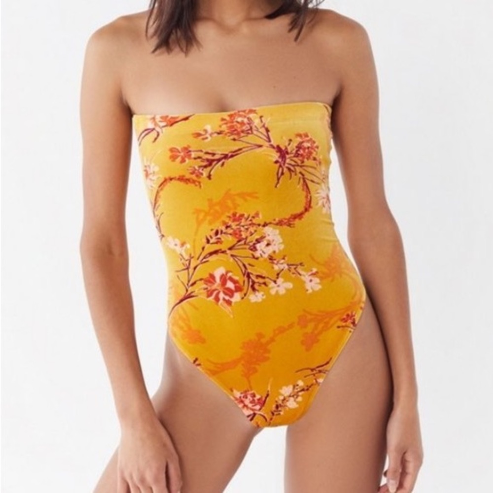 Yellow Flowered Body Suit